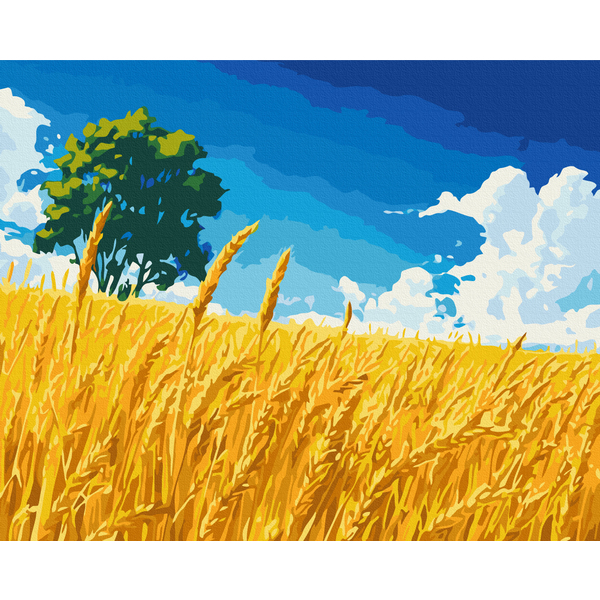 Картина по номерам Природа - Поле золотых колосков