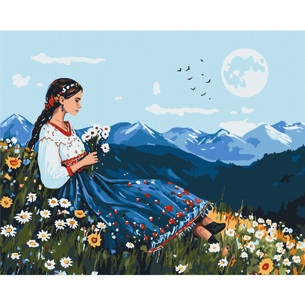 Картина по номерам Люди на картинах - Квітучий пагорб