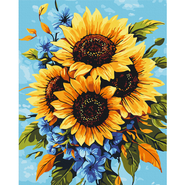 Картина по номерам Квіти - Букет подсолнухов