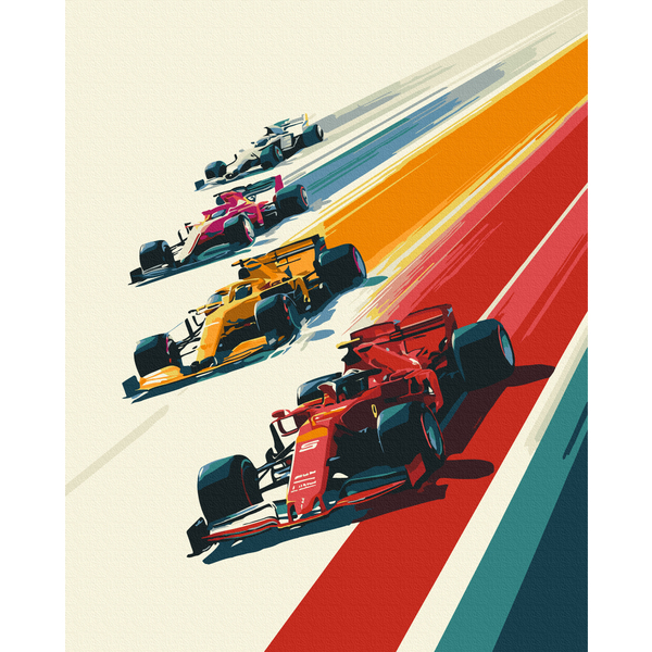 Картина по номерам Кораблі, автомобілі та літаки - Погоня за победой