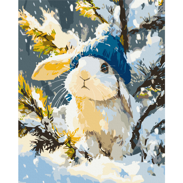 Картина по номерам Затишок, зима, Новий рік, Різдво - White snowflake with a tail