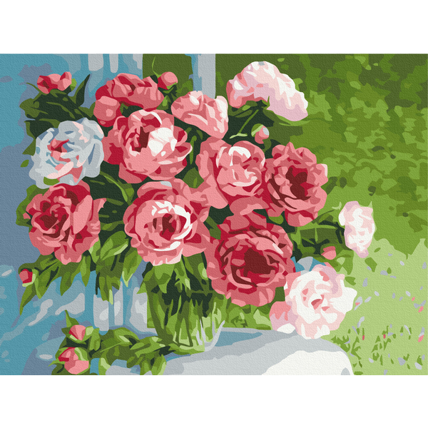 Картина по номерам Преміум картини - Домашні півонії