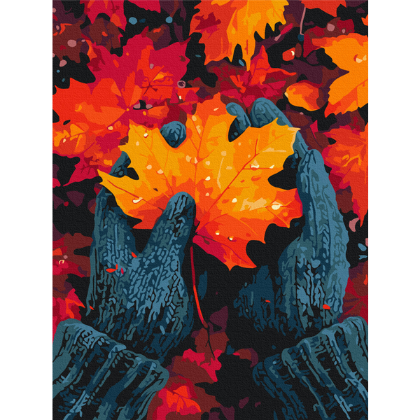 Картина по номерам Преміум картини - Серце, як кленовий лист