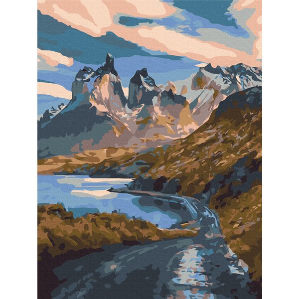 Картина по номерам Преміум картини - Гірський серпантин