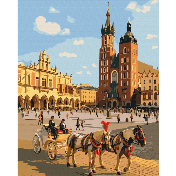 Картина по номерам Города - Біля Маріацького костелу