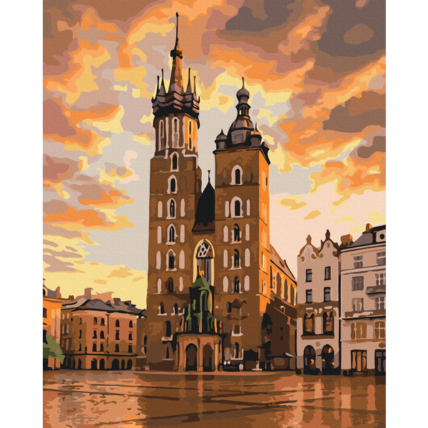 Картина по номерам Города - Сказочное небо Кракова