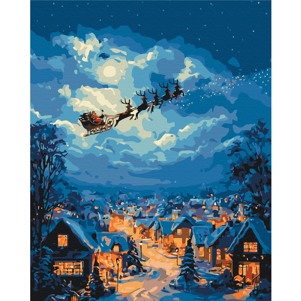 Картина по номерам Затишок, зима, Новий рік, Різдво - The holiday is approaching.