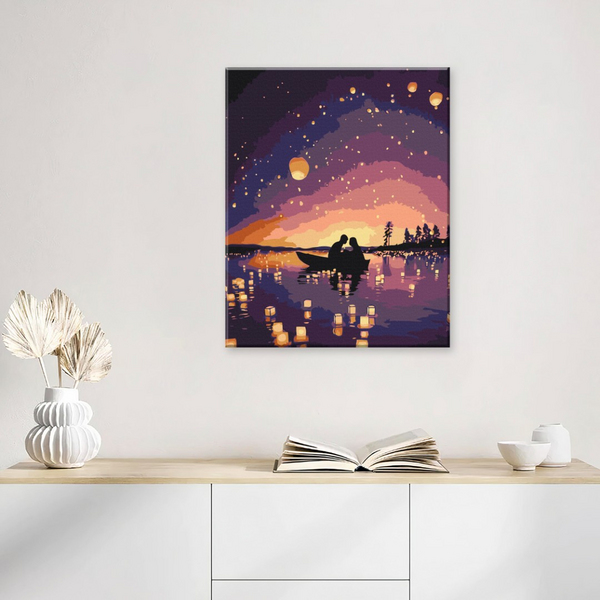 Постер на полотні - Побачення в світлі небесних ліхтариків