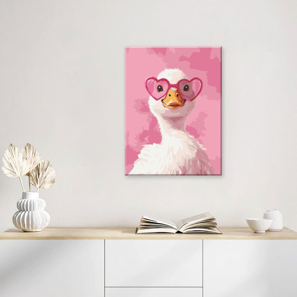 Постер на полотні - Качечка в рожевих окулярах