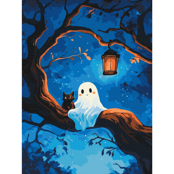 Картина по номерам Тварини, птахи та риби - Друзі на Хелловін