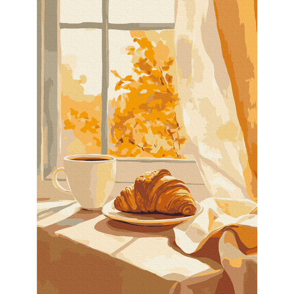 Картина по номерам Натюрморти - Круасан і кава