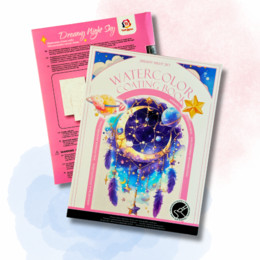 Акварельный скетчбук, с ручкой и твердыми красками 