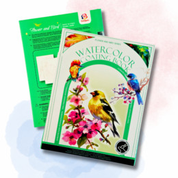Акварельный скетчбук, с ручкой и твердыми красками 