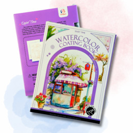 Акварельный скетчбук, с ручкой и твердыми красками 