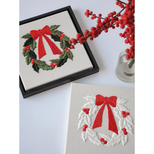 Набори для килимової вишивки - Набір для килимової вишивки «Різдвяний вінок»