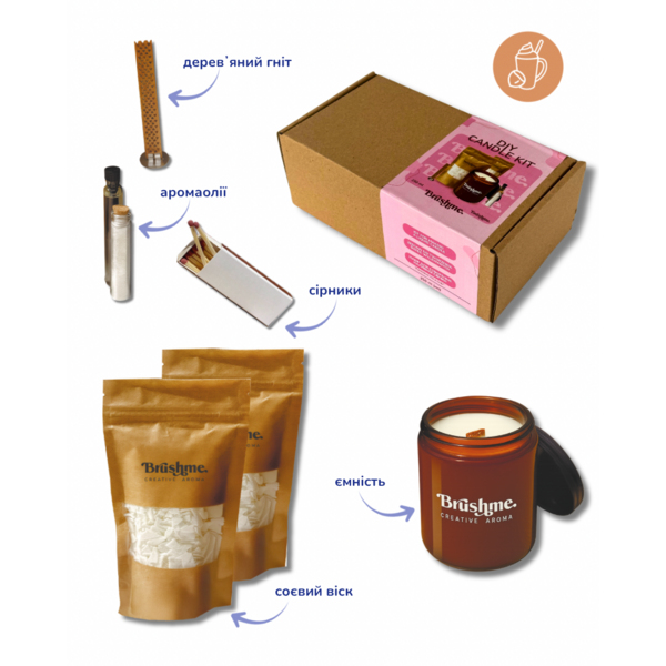 Набори для створення свічок - Набор для создания свечи (наливная), 250мл «Ореховый латте»