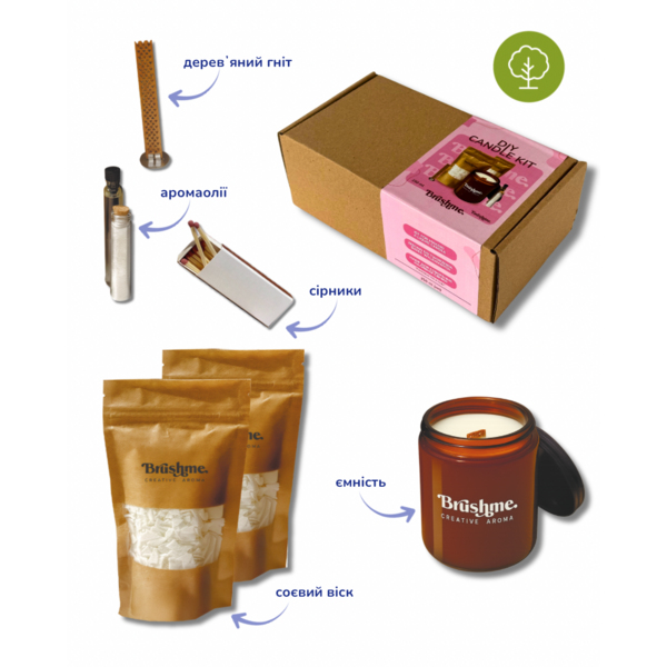 Набори для створення свічок - Набор для создания свечи (наливная), 250мл «Хлопковое дерево»