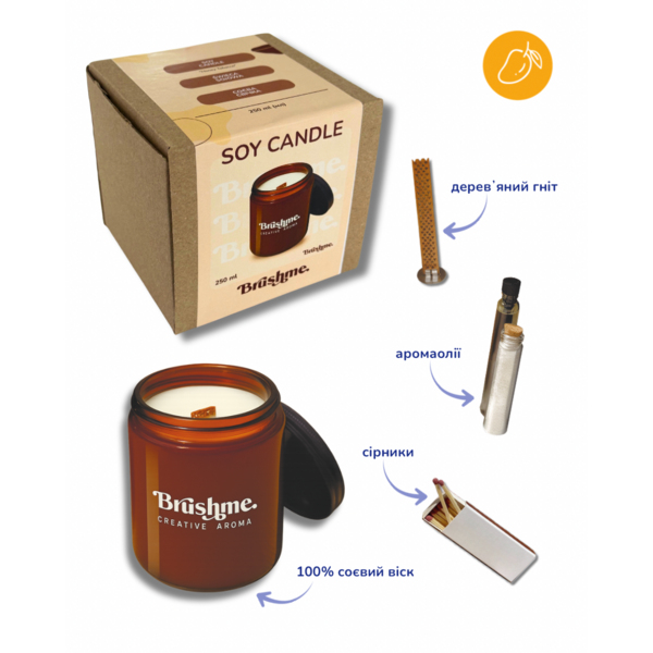 Свiчки - Соевая свеча наливная «Манговый шелк» 250мл