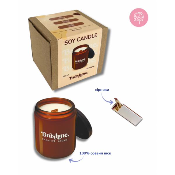 Свiчки - Соевая свеча наливная «Цвет пиона» 250мл