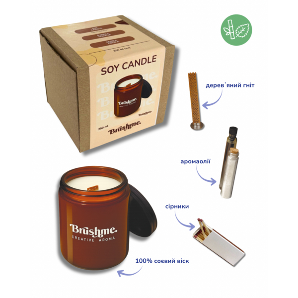 Свiчки - Соевая свеча наливная «Мята Бамбук» 250мл