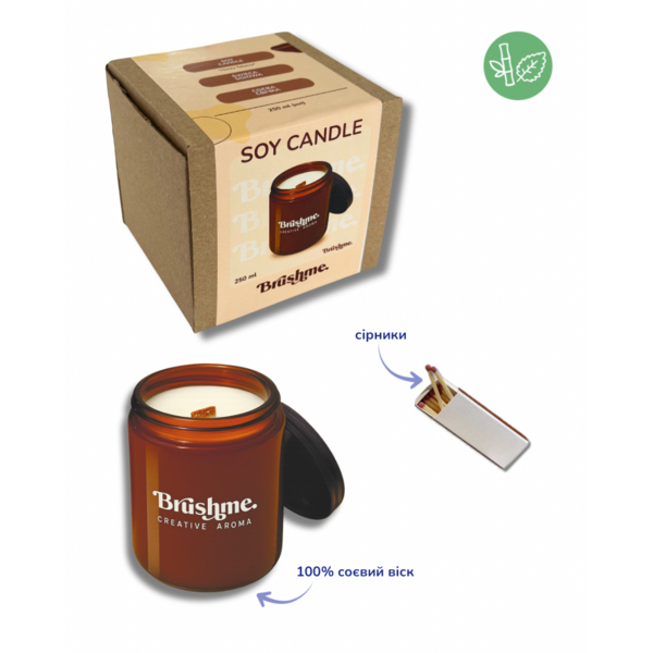 Свiчки - Соевая свеча наливная «Мята Бамбук» 250мл