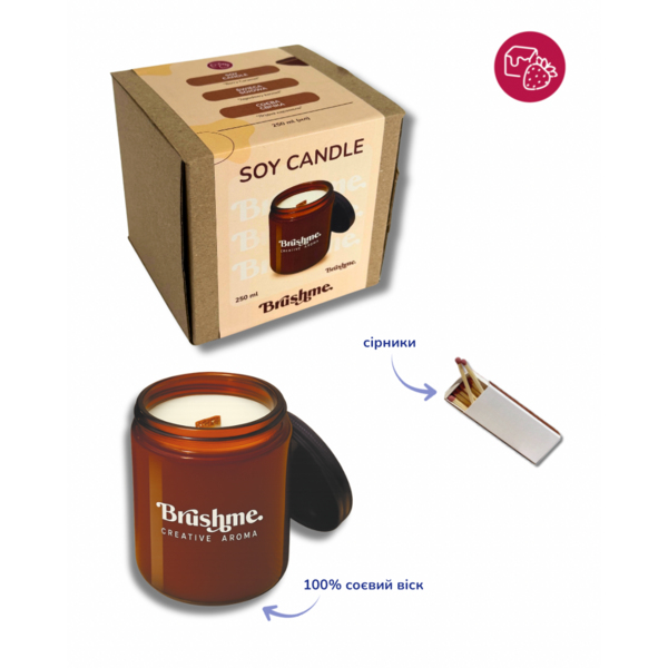 Свiчки - Соевая свеча наливная «Ягодная карамель» 250мл