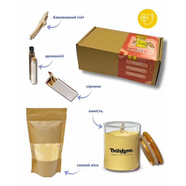 Свiчки - Свеча насыпная «Цвет цитрусовых» 250мл