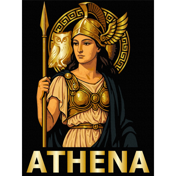 Картина по номерам На чорному полотні - Афина