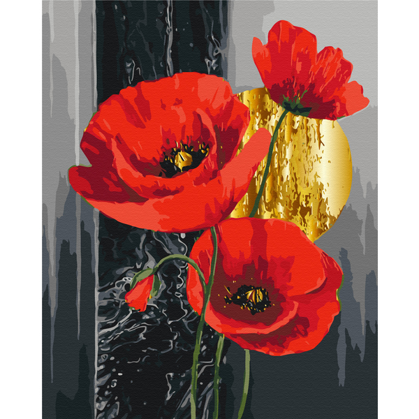 Картина по номерам Квіти - Червоні маки