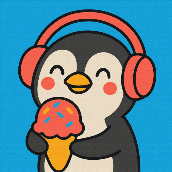 Розмальовки на полотні - Пингвиненок-сладкоежка