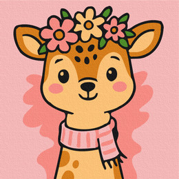 Олененок в венке