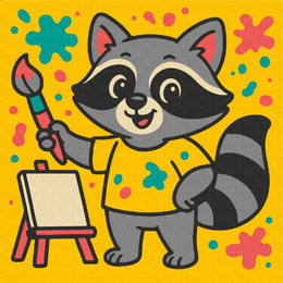 Енот-художник