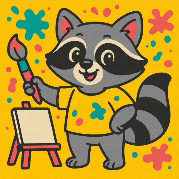 Для дітей - Енот-художник