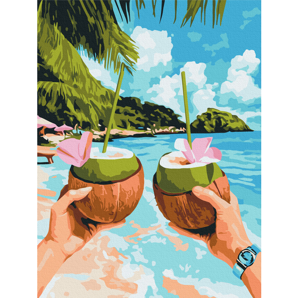 Картина по номерам Люди на картинах - Кокосовое наслаждение