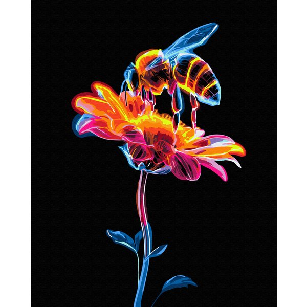 Картина по номерам Тварини, птахи та риби - Неоновий нектар