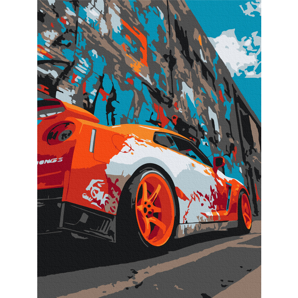 Картина по номерам Кораблі, автомобілі та літаки - Помаранчевий драйв