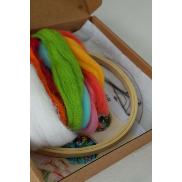 Набір для вишивки фетром круглі D20 - Набор для валяния картины из шерсти 