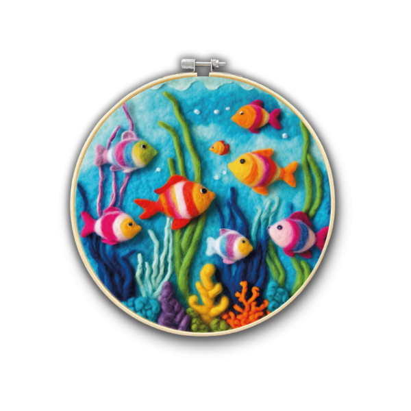 Набір для вишивки фетром круглі D20 - Набор для валяния картины из шерсти 