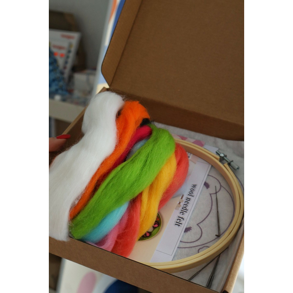 Набір для вишивки фетром круглі D20 - Набор для валяния картины из шерсти 