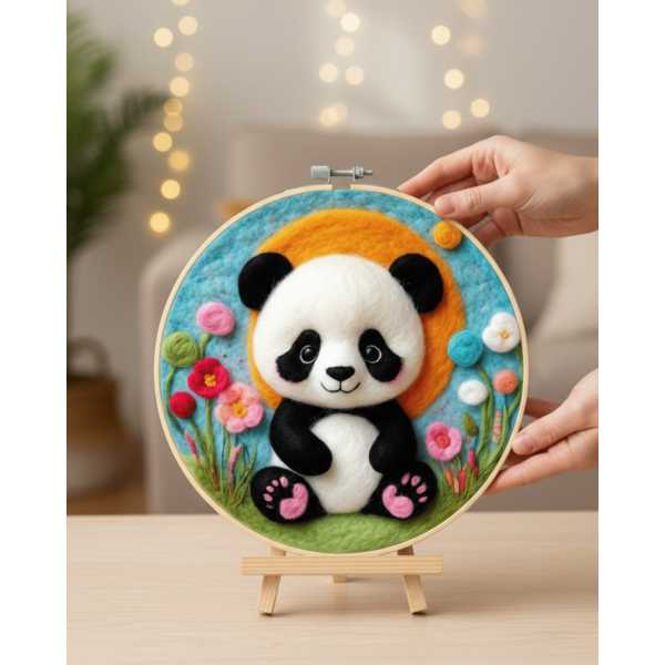 Набір для вишивки фетром круглі D20 - Набір для валяння картини з вовни 