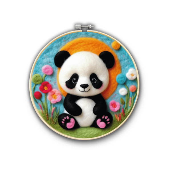 Набір для вишивки фетром круглі D20 - Набір для валяння картини з вовни 