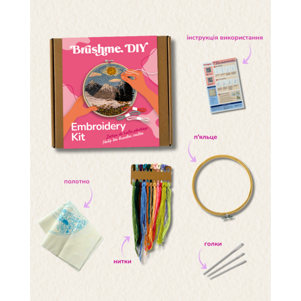 Набір для вишивки гладдю круглі D20 - Набор для вышивки гладью 