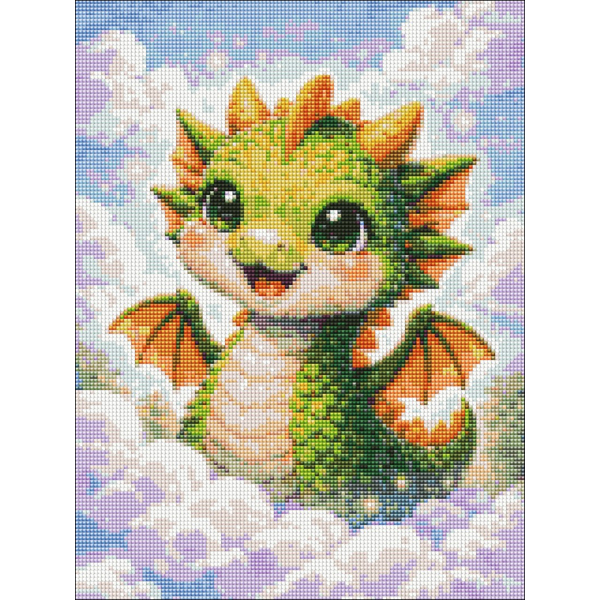 Алмазная мозаика 40x30 Власного виробництва - Чарівний дракончик