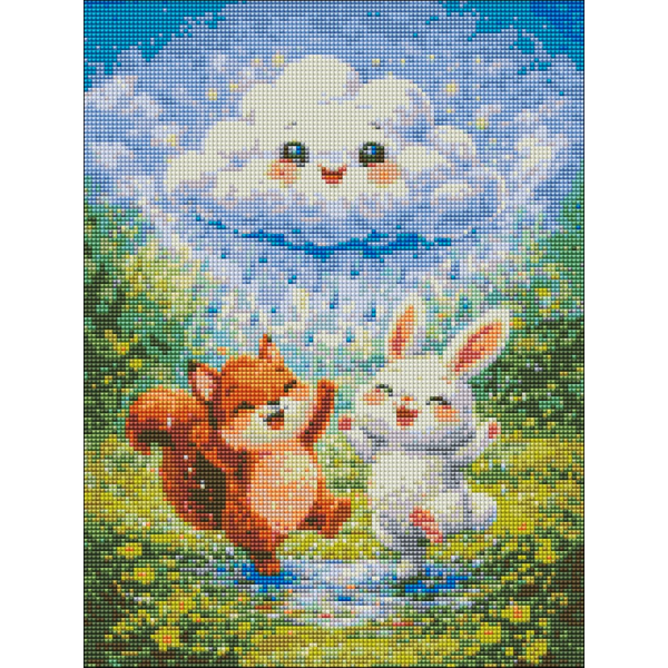Алмазная мозаика 40x30 Власного виробництва - Весела прогулянка