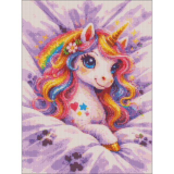 Алмазная мозаика 40x30 Власного виробництва - Казковий єдиноріг