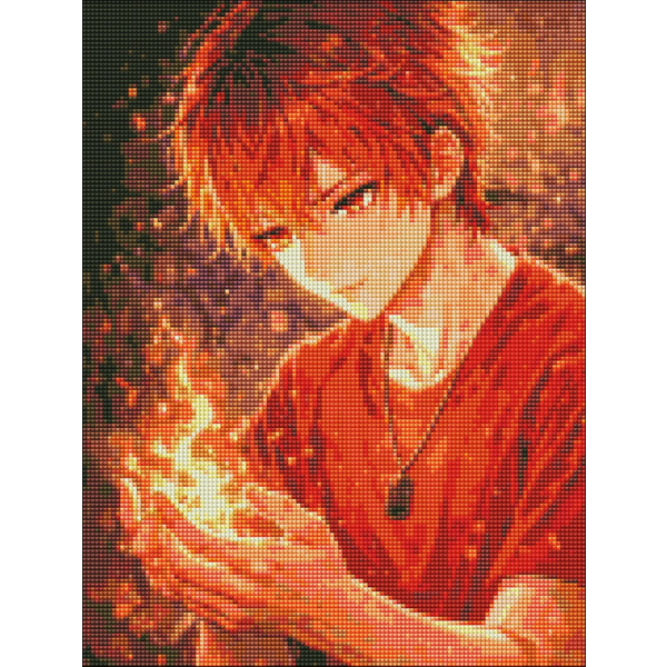 Алмазная мозаика 40x30 Власного виробництва - Серце полум’я