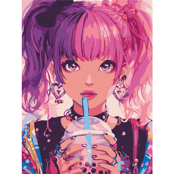 Картина по номерам Мультфільми, комікси, аніме - Бабл-ти и мечты